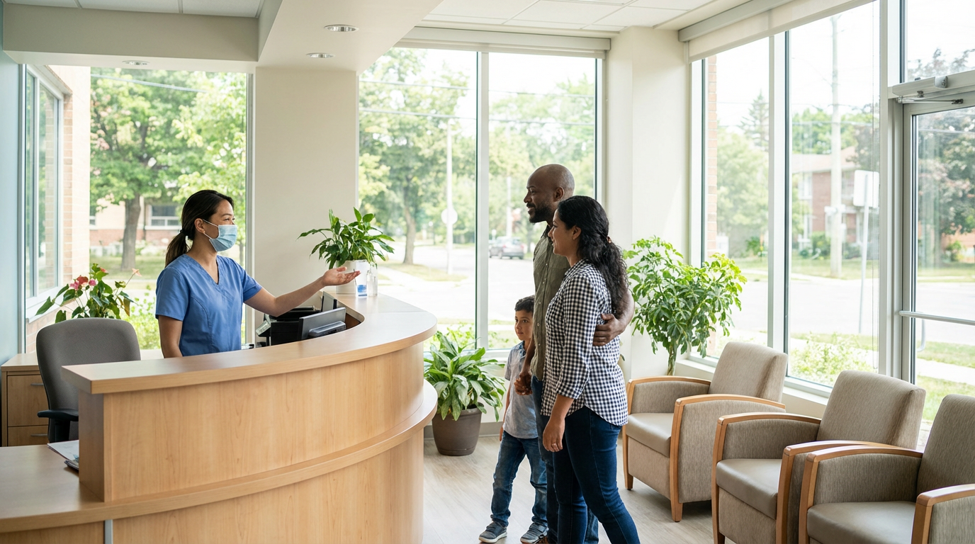 A person registering with an NHS GP surgery in the UK